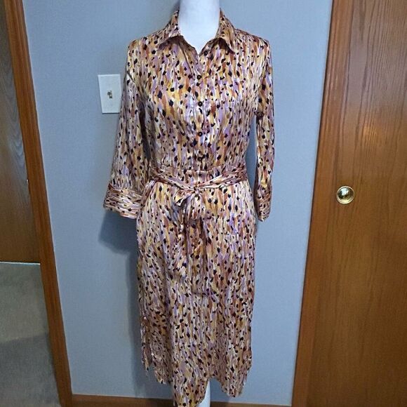 Jacqueline‎ De Yong JDY Fifi printed 3/4 sleeve midi dress size EU34 US size 4 - Picture 4 of 15